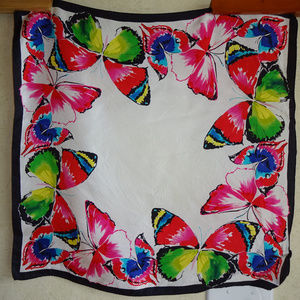 Oscar de la Renta Scarf 21" Square Butterflies